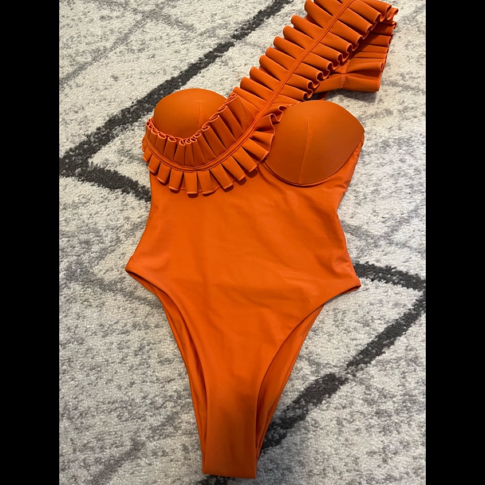 Andrea Iyamah Orange One-Piece Swimsuit